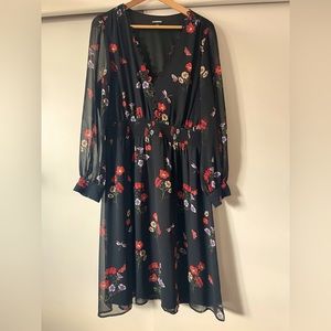 Express long sleeve floral dress L